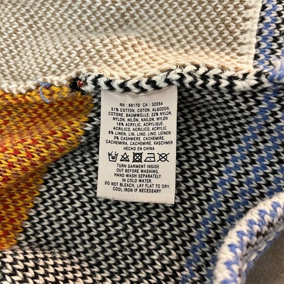 Anthropologie Sparrow Fiemme Cardigan Sweater Medium Hooded Striped Cashmere - Picture 5 of 6